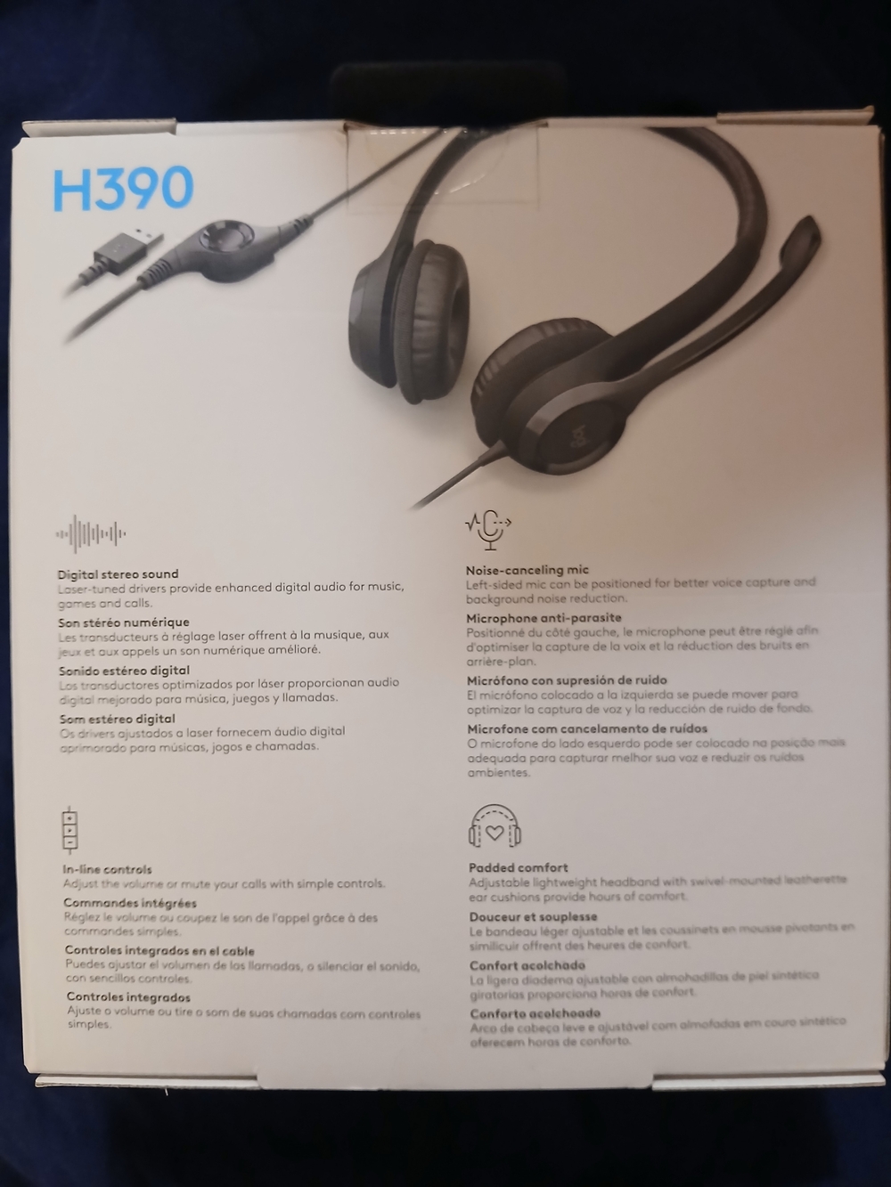 Logitech H390 Black Wired USB Headset with Noise-Canceling Mic
